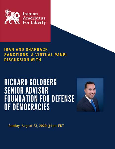 Iran & Snap Back Sanctions: A Virtual Panel Discussion with Richard Goldberg